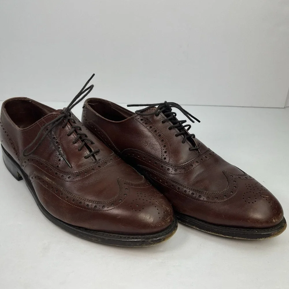 Allen Edmonds Chester Brown Leather Oxford Wingtip Dress Shoes Men's Size 8.5D